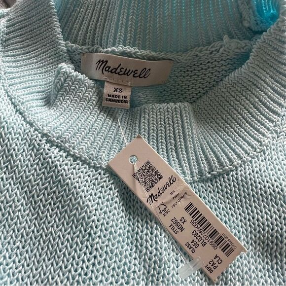 NWT Madewell Loose Knit Crewneck Sweater in Clarity Blue - Picture 9 of 9